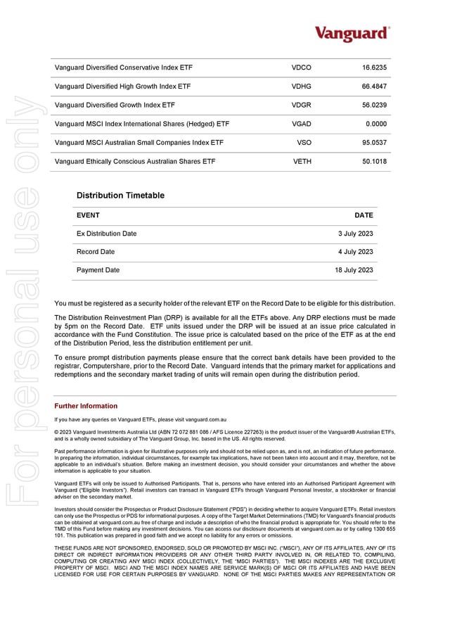 Vanguard Canada Announces Final Cash Distributions for July 2026 ETFs