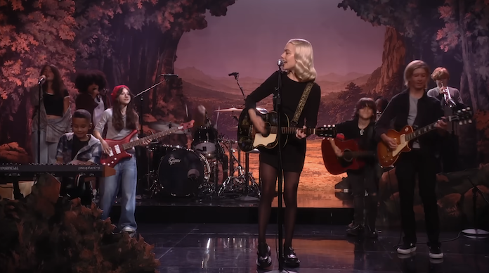 Phoebe Bridgers Makes Tonight Show History with Surprise Performance and Nine-Piece Children's Band