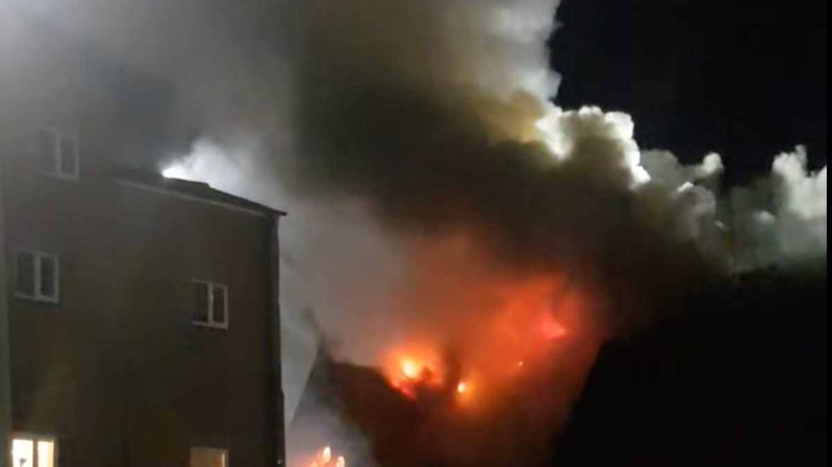 Historic St Andrews Church in Leicester City Centre Engulfed by Blaze, Blanketing City in Smoke