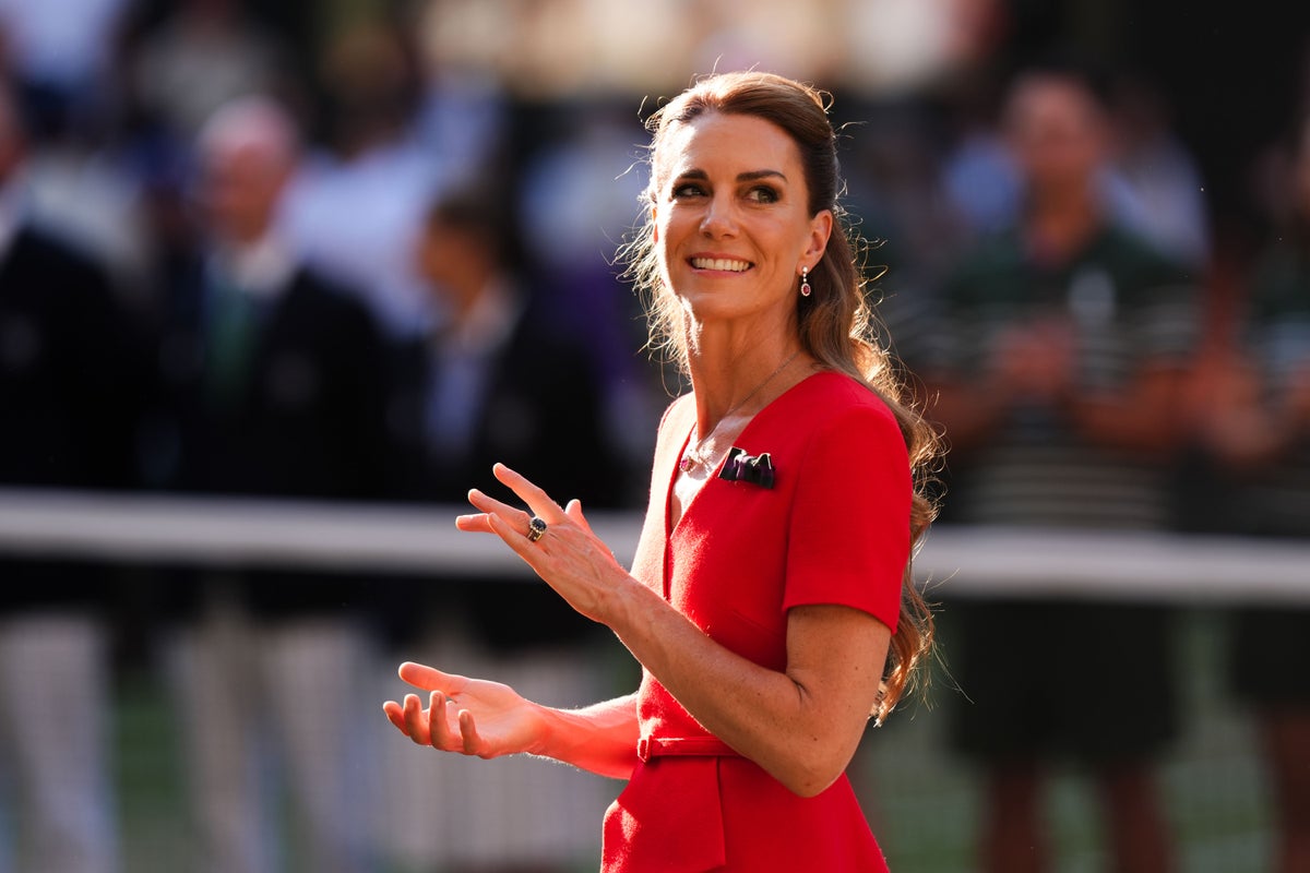 Princess of Wales Kate Presents Wimbledon Ladies' Singles Trophy to Champion Linda Noskova