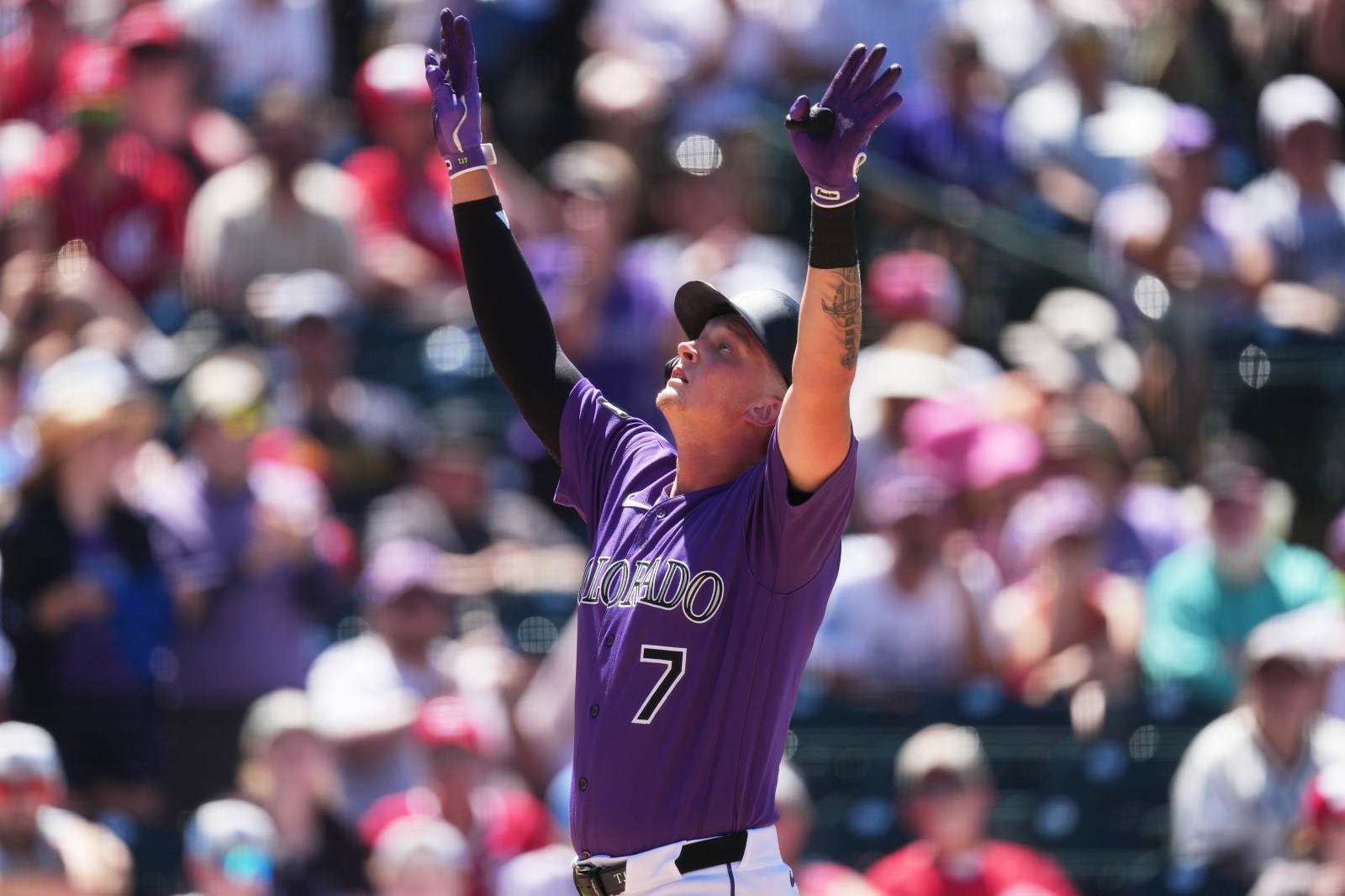Rumfield's Four Hits and Sugano's Efficient Return Drive Rockies to 10-3 Victory Over Reds