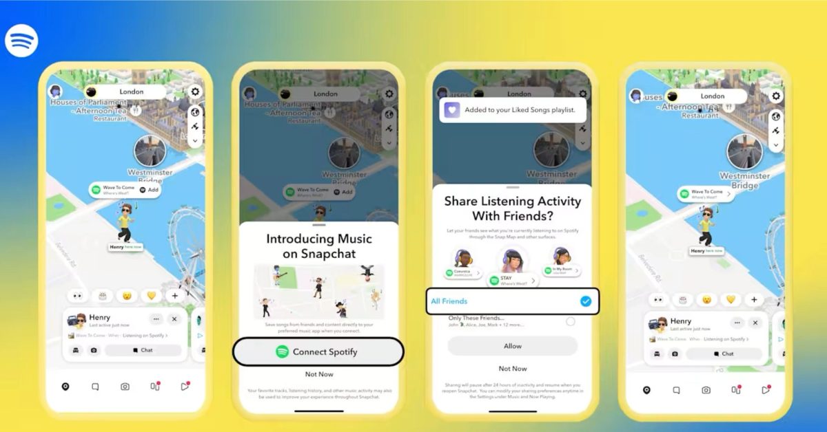Snapchat Launches "Now Playing" on Snap Map for Real-Time Music Sharing with Spotify