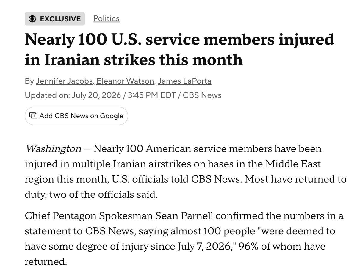 U.S. Reports Nearly 100 Troops Injured in Iran Strikes as Conflict Escalates; Transparency Questioned