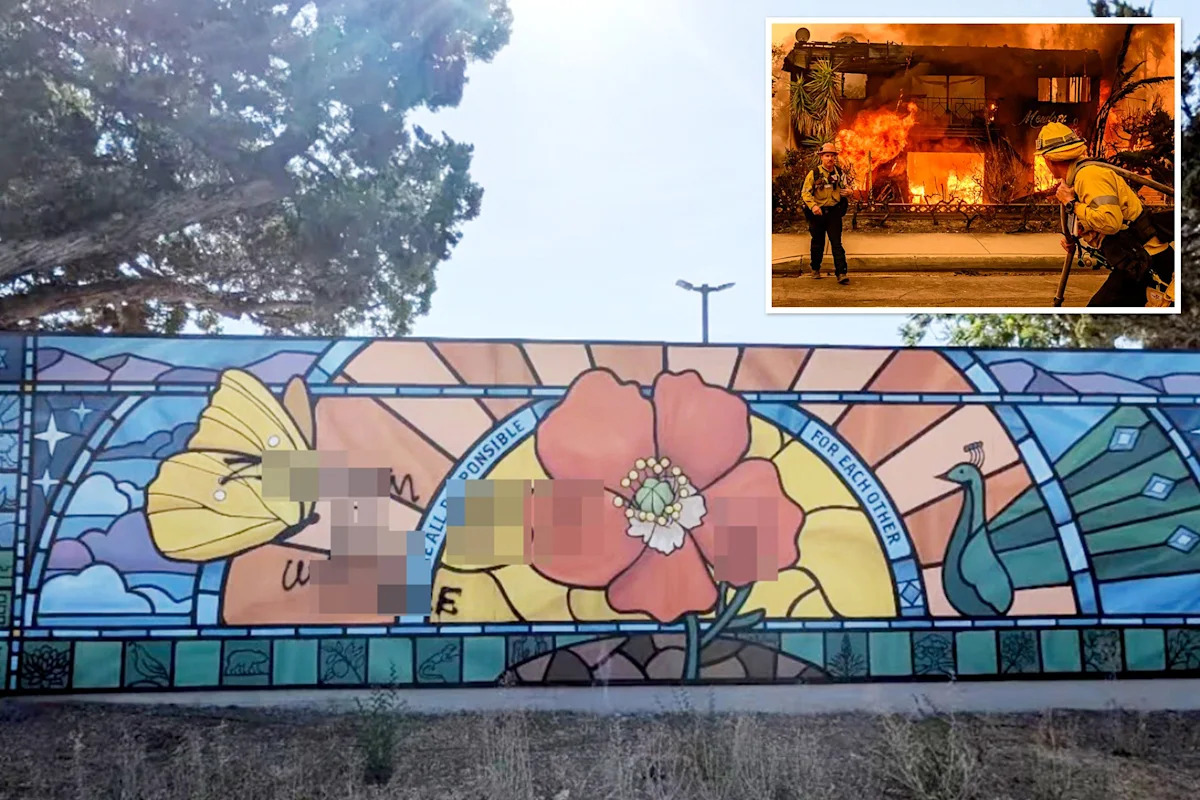 Mural at Pasadena Jewish Temple Site, a Symbol of Hope, Vandalized with Antisemitic Graffiti