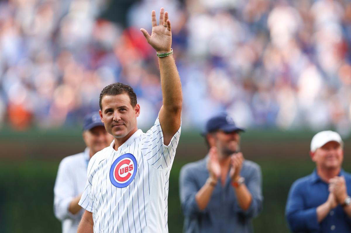 Anthony Rizzo Catches Michael Busch's Home Run Ball During Wrigley Field 2016 Celebration