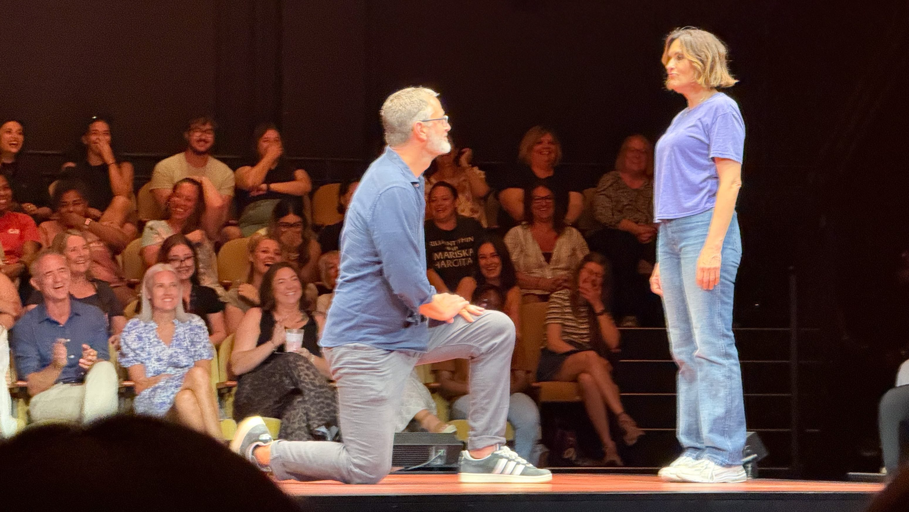 Peter Hermann Surprises Mariska Hargitay with On-Stage Proposal During Her Final Broadway Performance