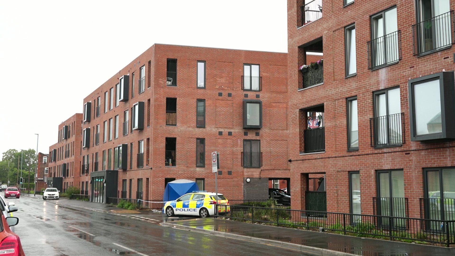 Man in critical condition after Salford balcony fall as attempted murder arrest made