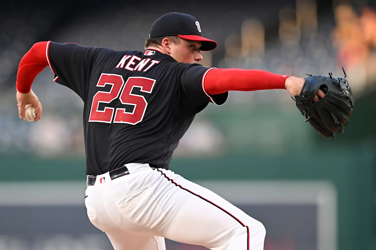 Jackson Kent secures his first major league win as Nationals rout Marlins