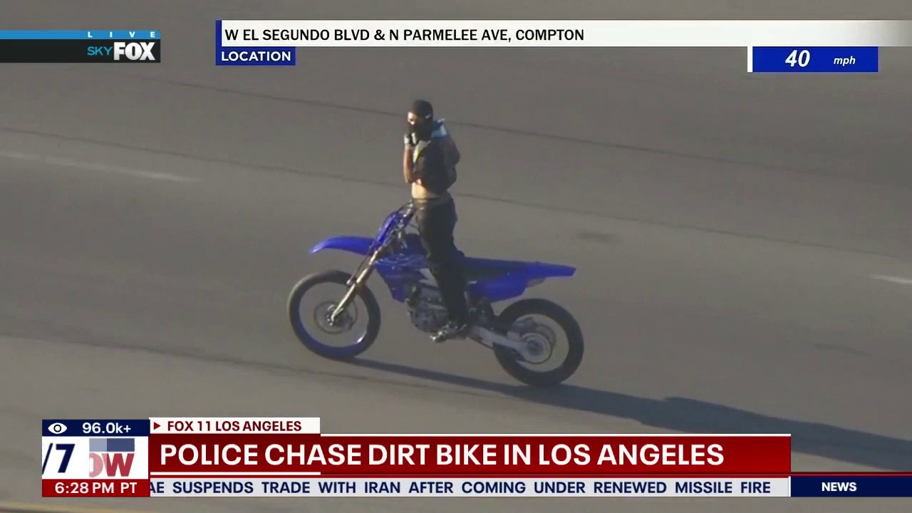 LAPD Pursues Armed Dirt-Bike Rider Through Streets of South Los Angeles