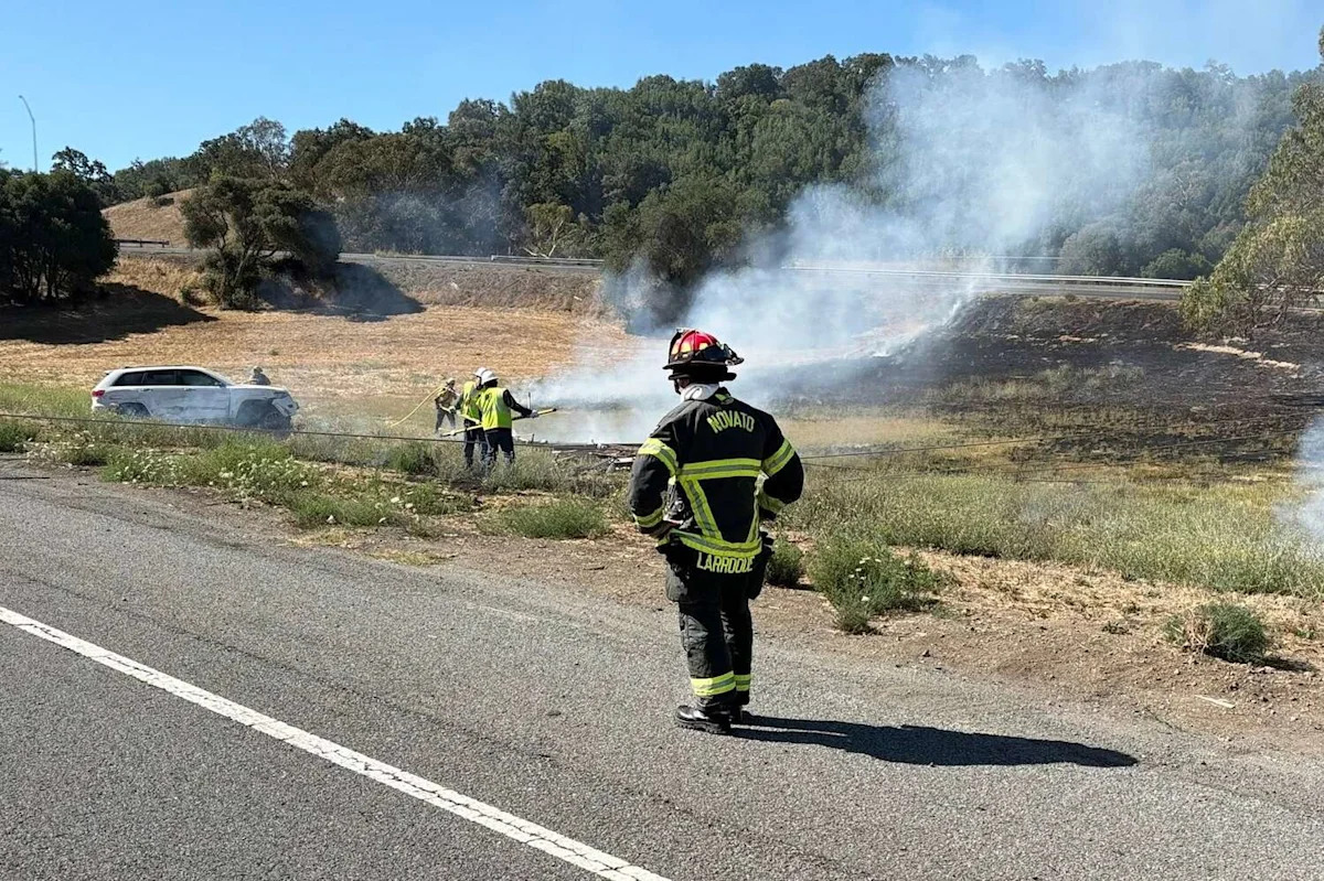 Novato Highway Crash Knocks Out Power for Thousands, Sparks Fires, Snarls Traffic