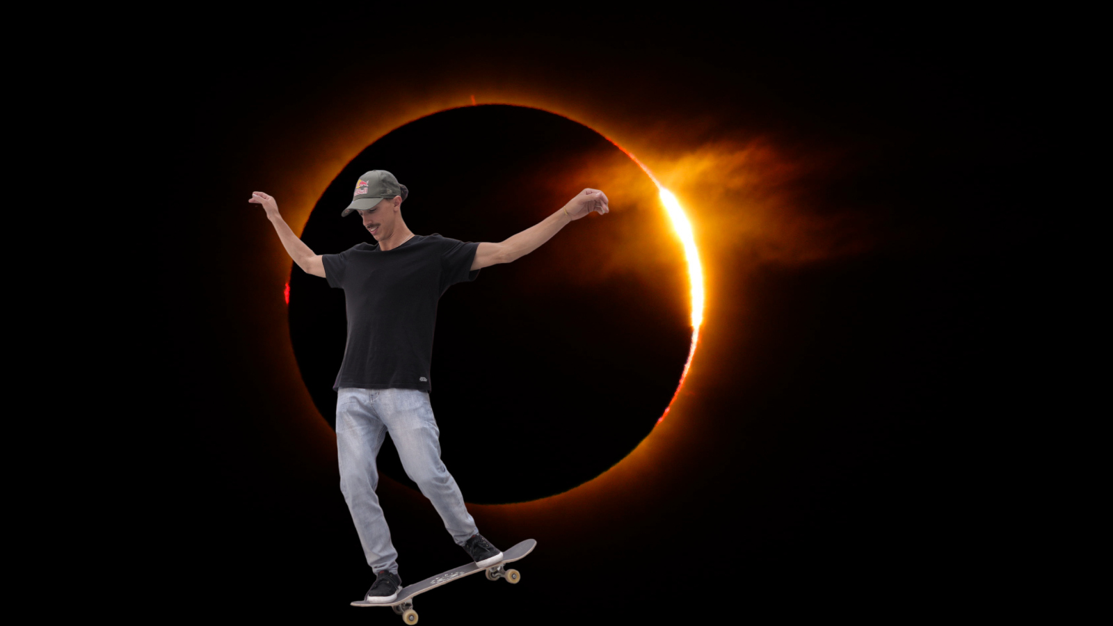 Spanish Olympian Danny León Performs Viral Skateboard Stunt During Rare Total Solar Eclipse