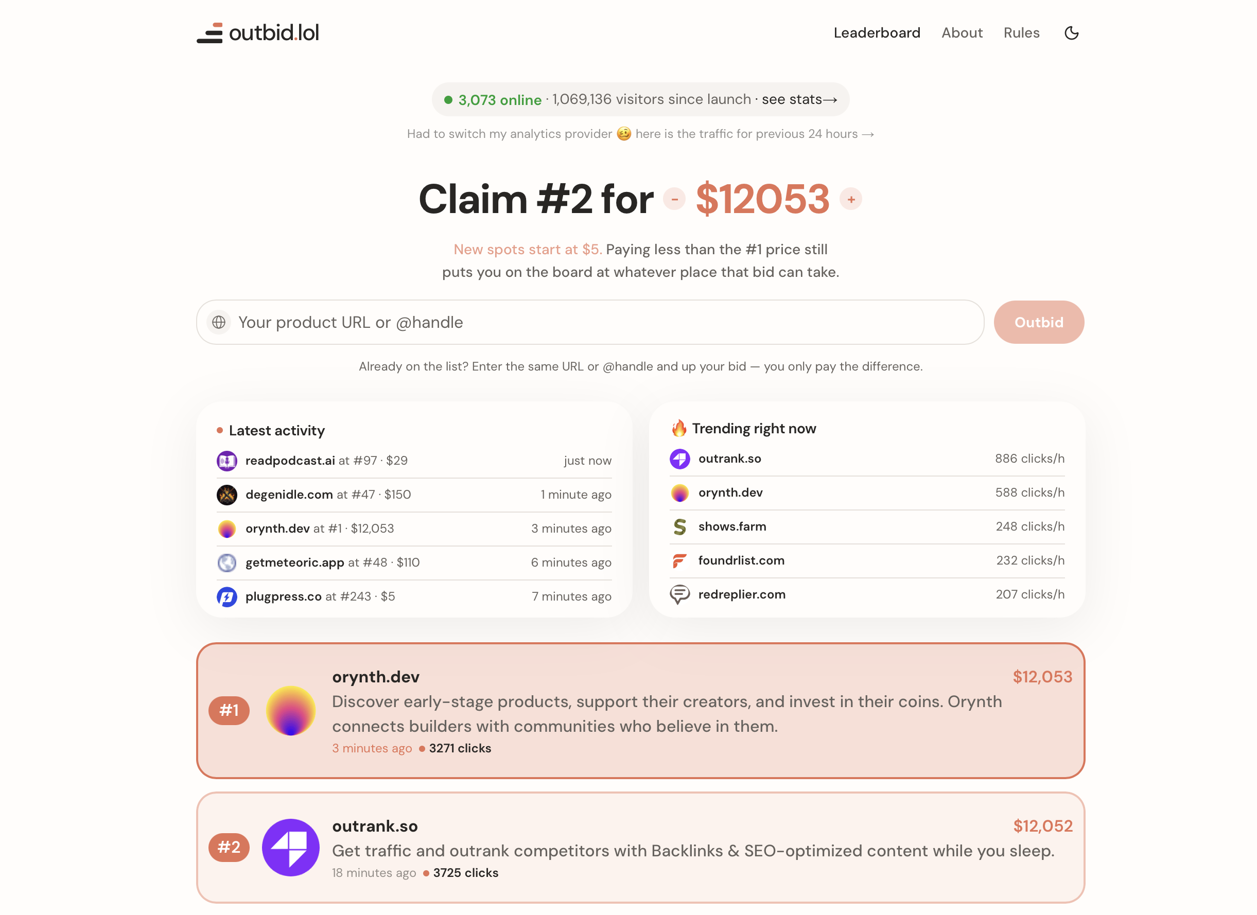 Solo Developer's Viral Site Outbid.lol Generates $120,000 in Two Days