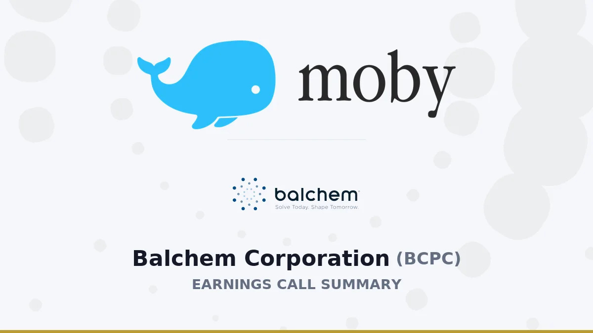 Balchem Posts Record Q2 2026 Results, Driven by Robust Segment Growth and Volume Gains.