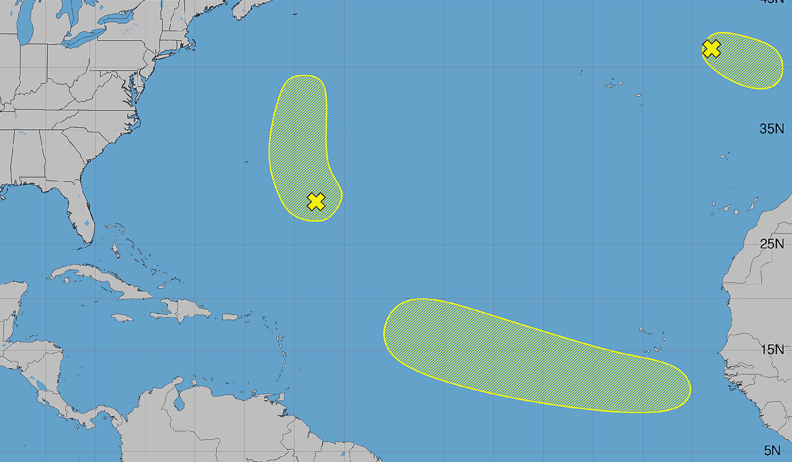 National Hurricane Center Tracks Three Systems With Potential for Tropical Development