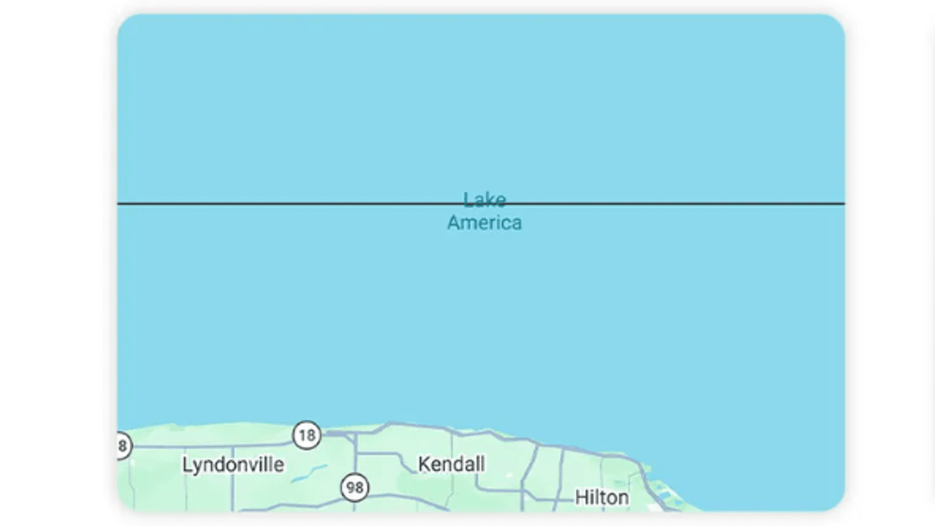 Google Maps Renames Lake Ontario To Lake America For US Users