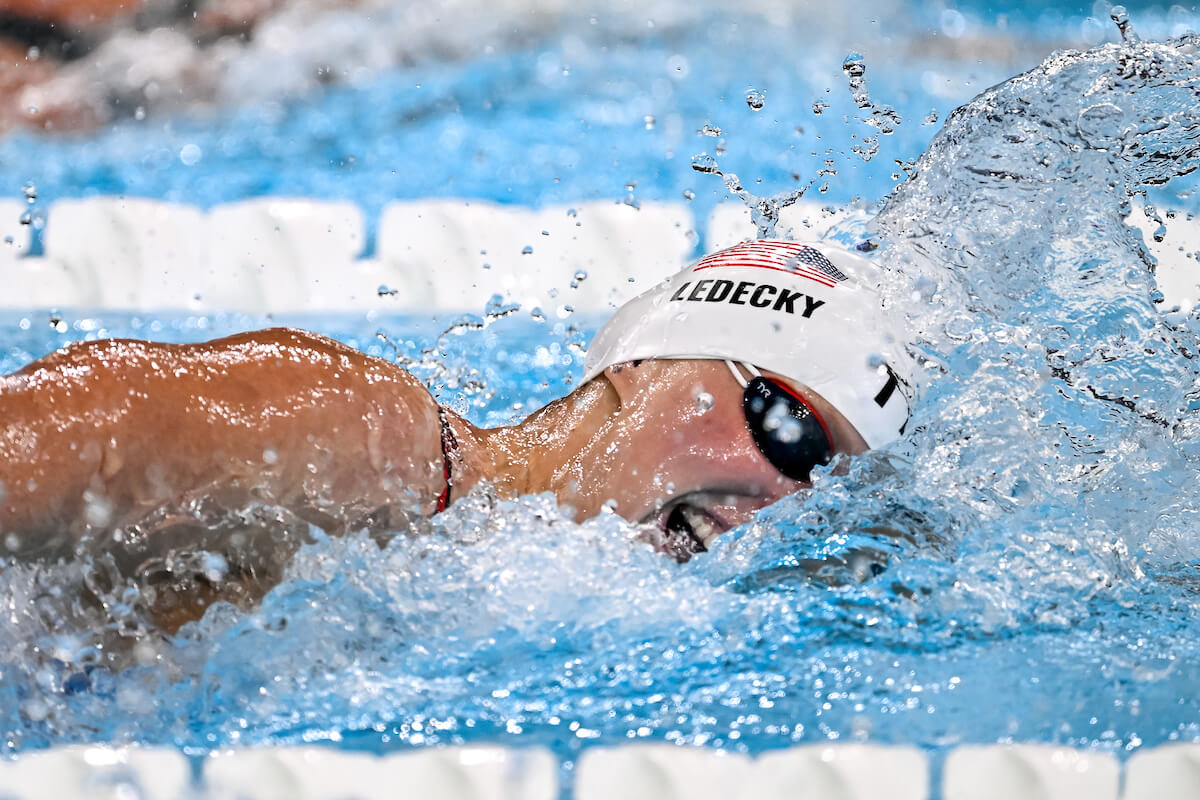 Katie Ledecky Wins 1500 Freestyle, Adding to Legacy with First International Title on US Soil