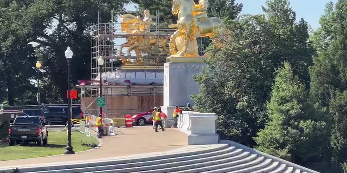 Iconic Washington Horse Statues Undergo Gold Makeover Following Trump's Regilding Announcement