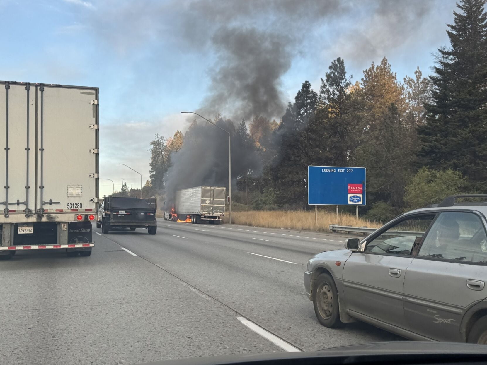 Multiple crashes and vehicle fires create widespread regional traffic delays and closures.