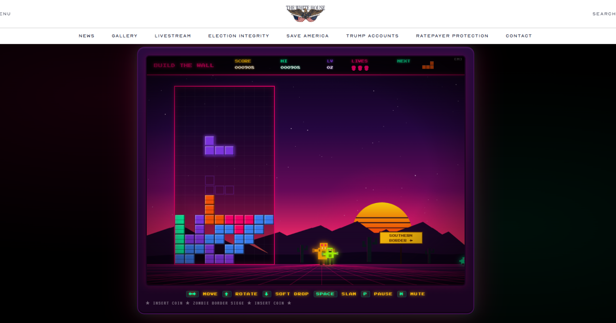 The Tetris Company Condemns White House Arcade Game Over Divisive Border Theme