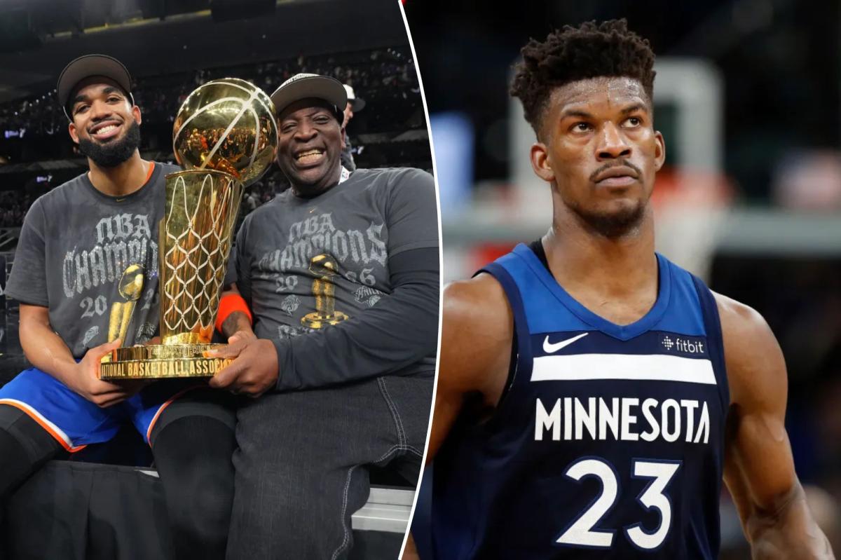 Karl-Anthony Towns' father addresses ongoing beef with Jimmy Butler following championship win.