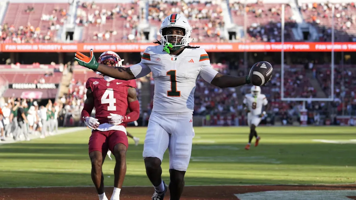 No. 7 Miami Routs Stanford 42-6 as Malachi Toney Sets Receiving Record