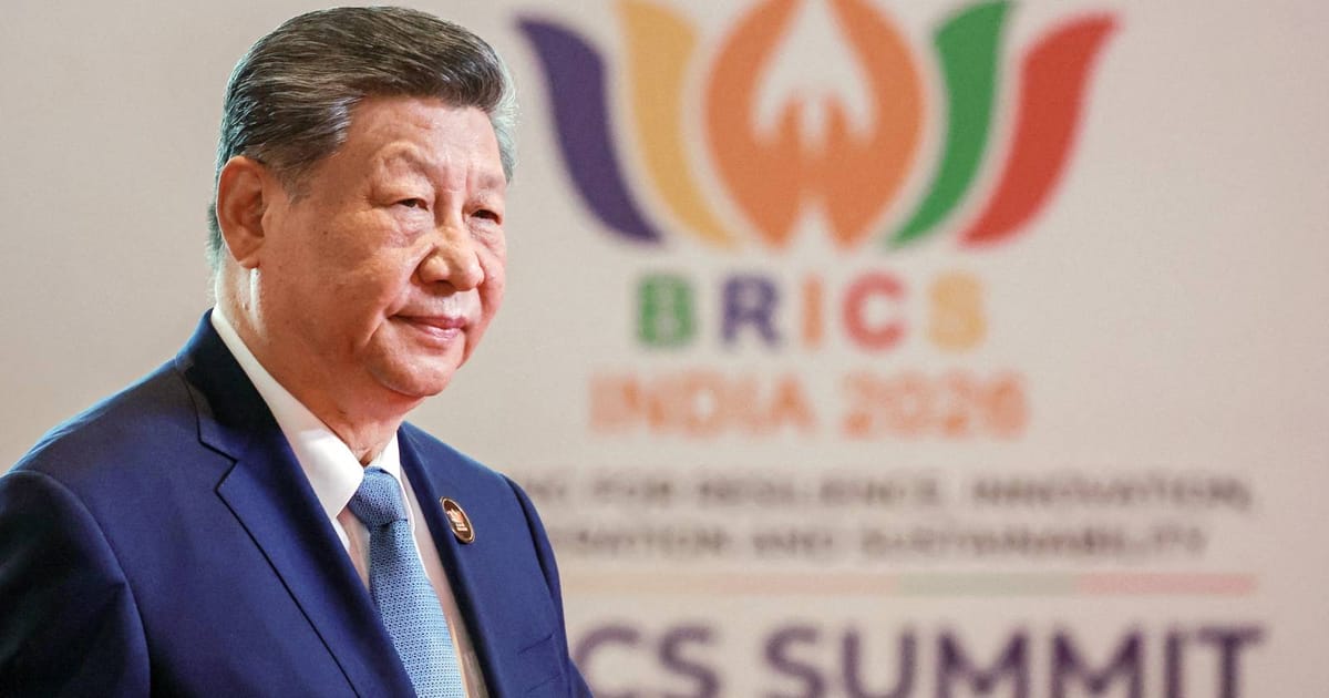Chinese President Xi Jinping urges BRICS nations to lead Middle East peace efforts.