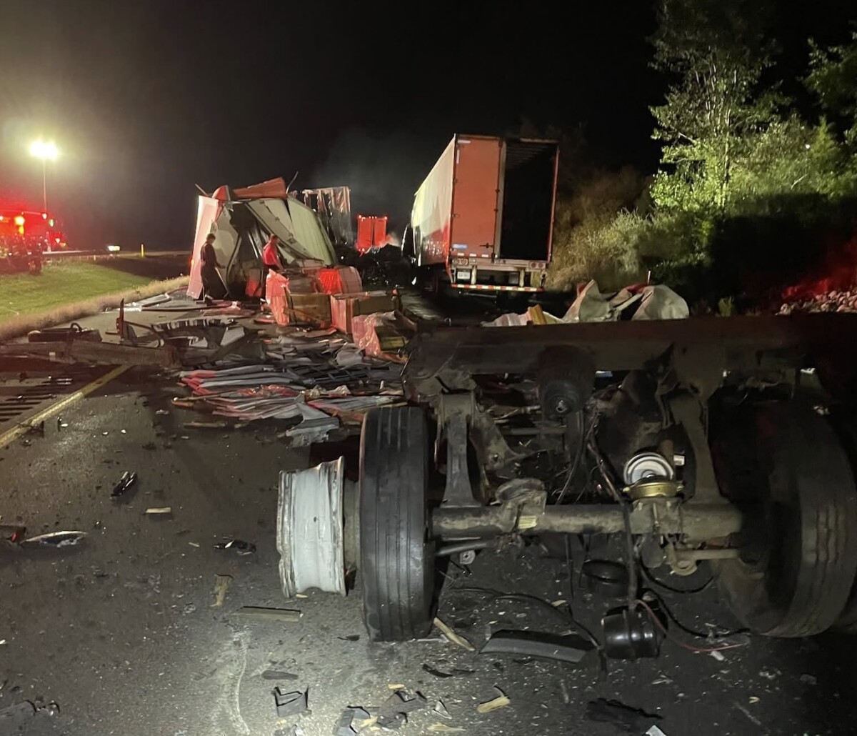 Four-Semi Crash Blocks Indiana Toll Road Overnight