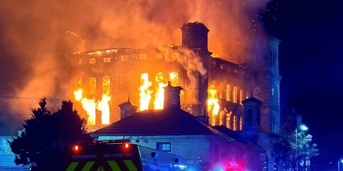 Major Fire Engulfs Historic Dalton Mills in Yorkshire Again