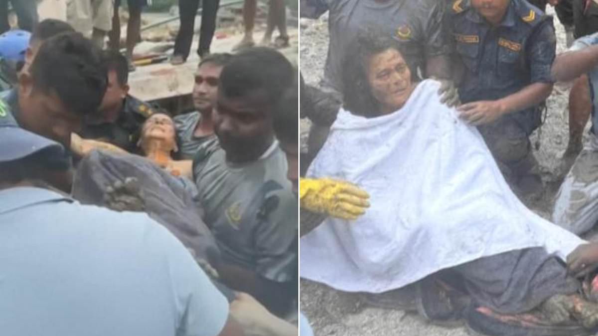 Elderly woman rescued alive from mud and debris after eleven days in Nepal.