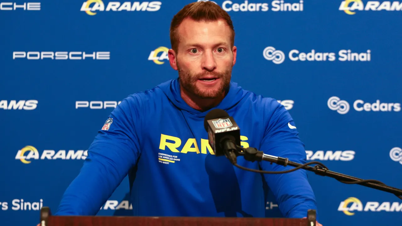 Sean McVay jokes Rams should avoid Australia after opening loss to 49ers.