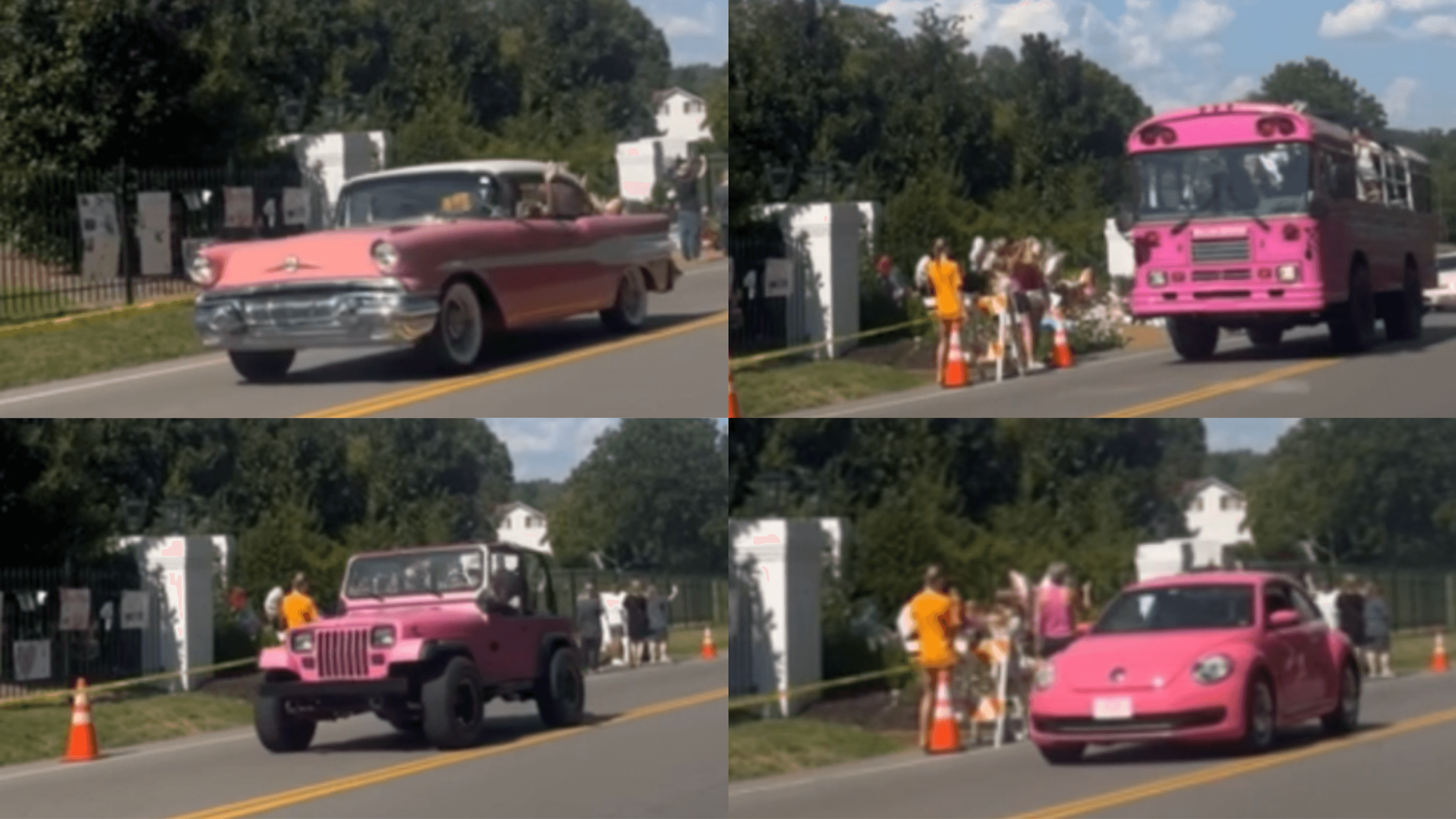 Pink vehicle tribute parade rolls through Williamson County to honor Dolly Parton