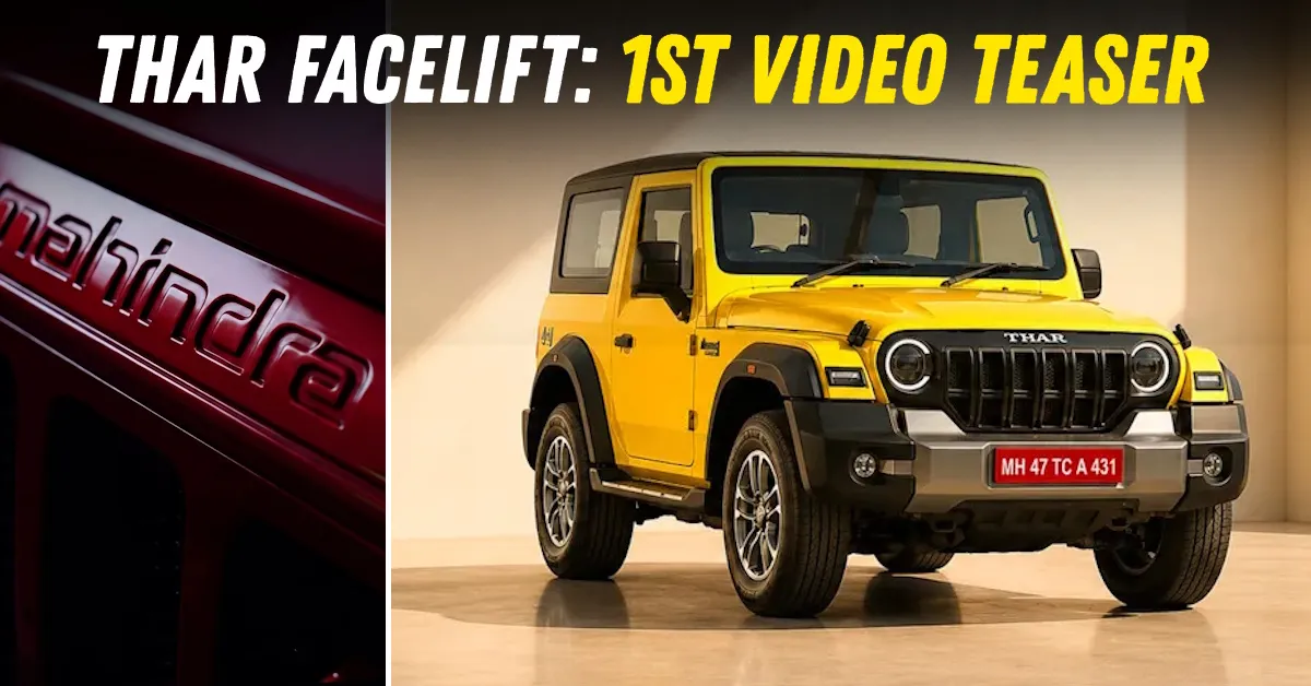 Mahindra Prepares Facelifted Thar 3-Door For September Launch With Rugged Design Updates
