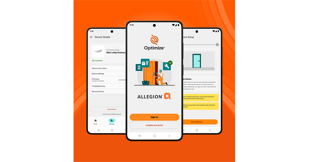Allegion launches Optimize mobile app, featuring the new LCN Senior Swing integration.