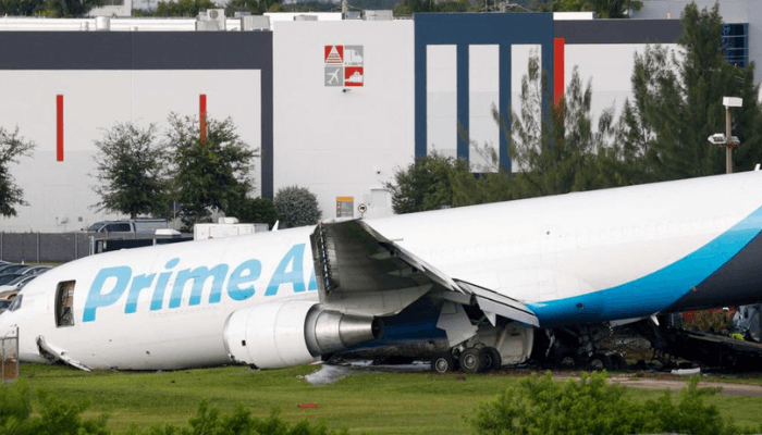 An Amazon cargo plane crashes, prompting immediate concern across the aviation sector.