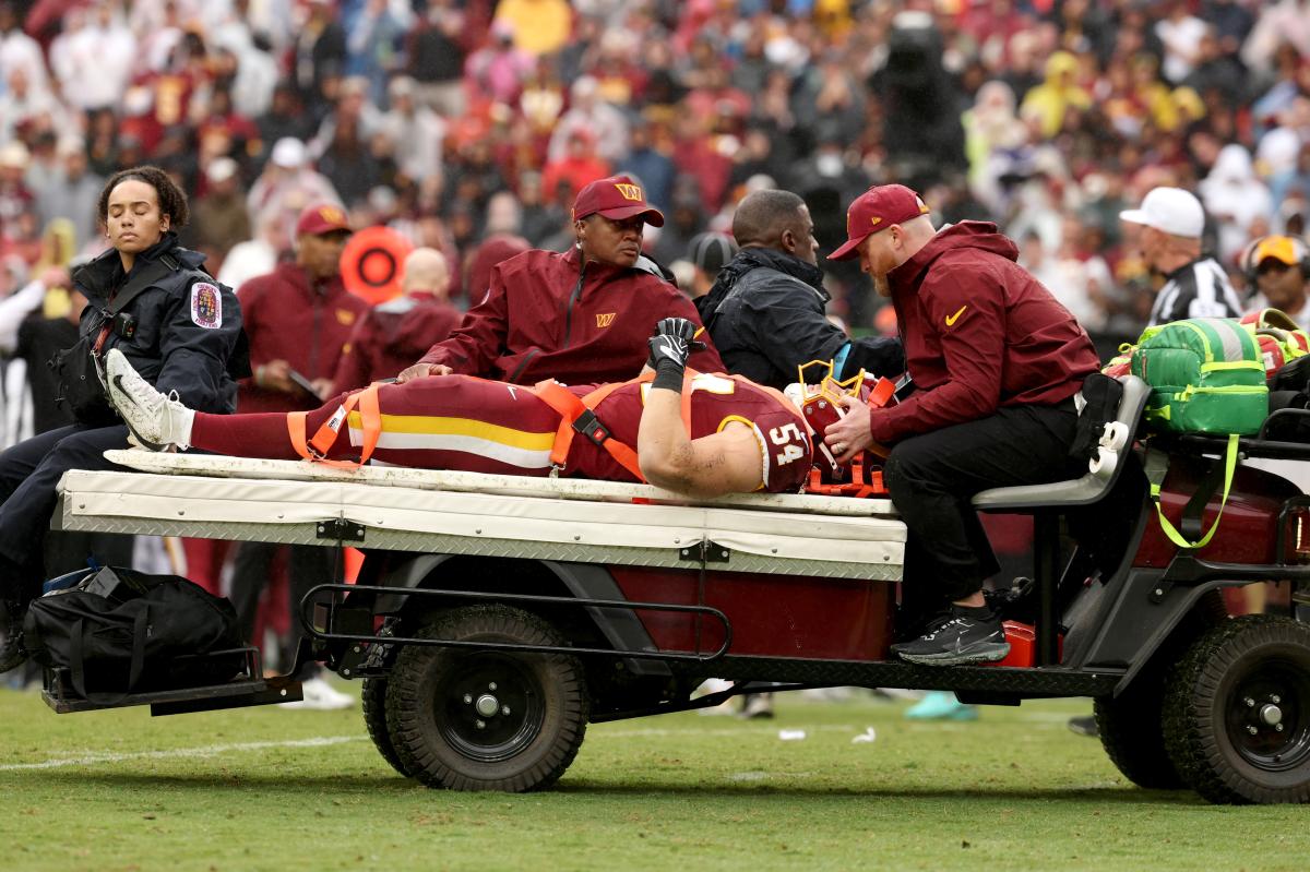 Washington Commanders Linebacker Leo Chenal Carted Off Field With Neck Injury