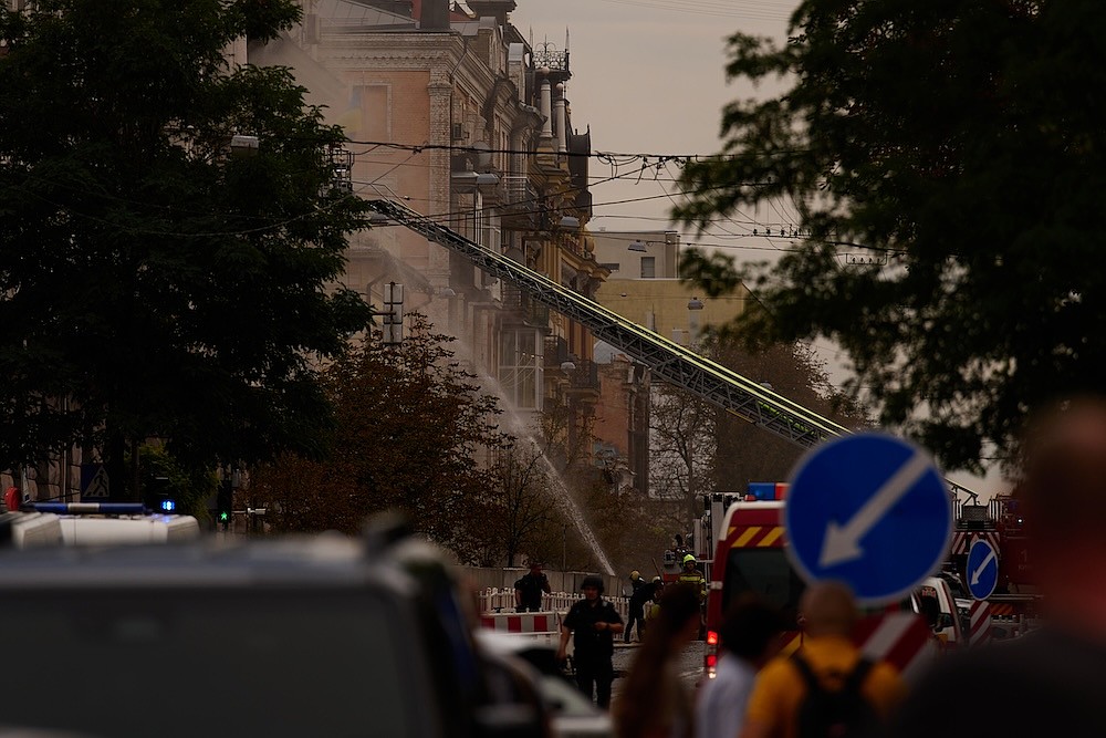 Russian Drone Strike Hits SBU Security Headquarters in Central Kyiv