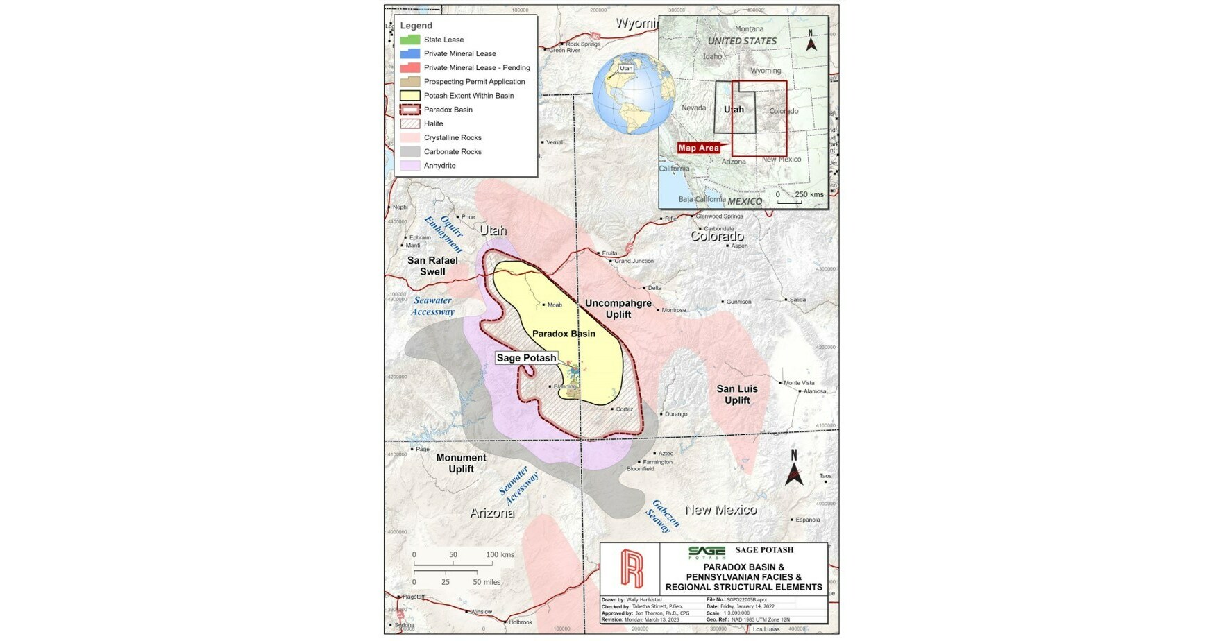 Sage Potash reports high-grade potassium chloride results from its latest Utah drill hole.