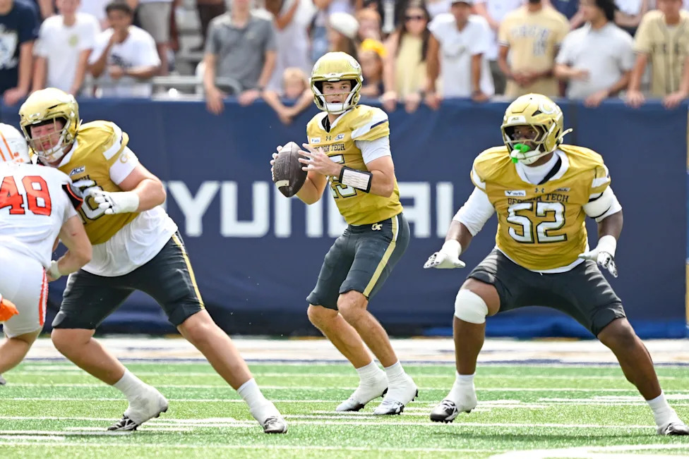 Georgia Tech Overcomes Slow Start to Defeat Mercer 44-11 for First Win
