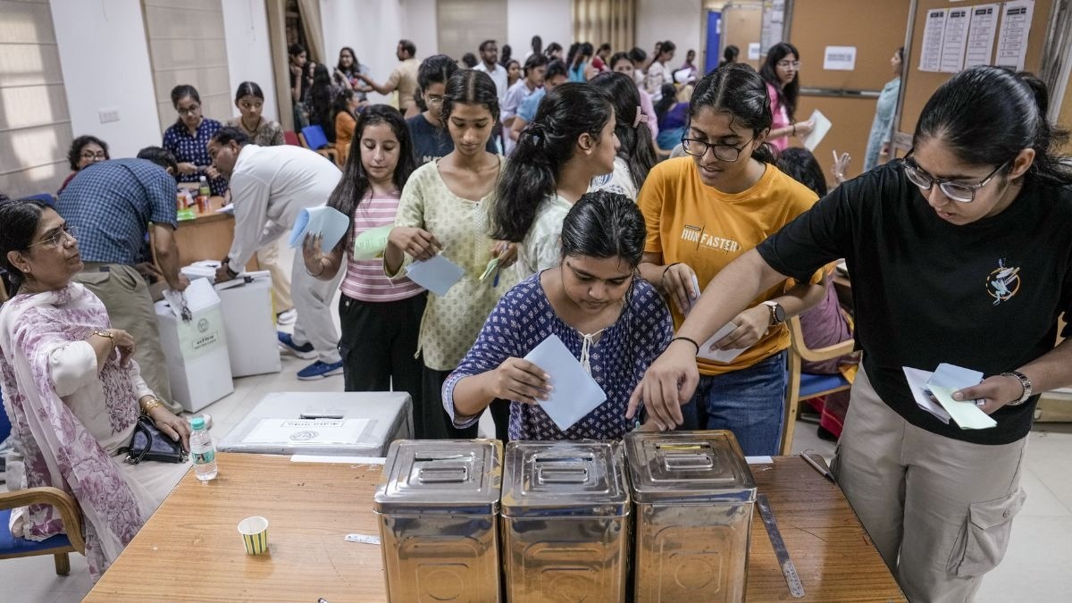 Delhi University student union elections begin under heavy security and strict court warnings.