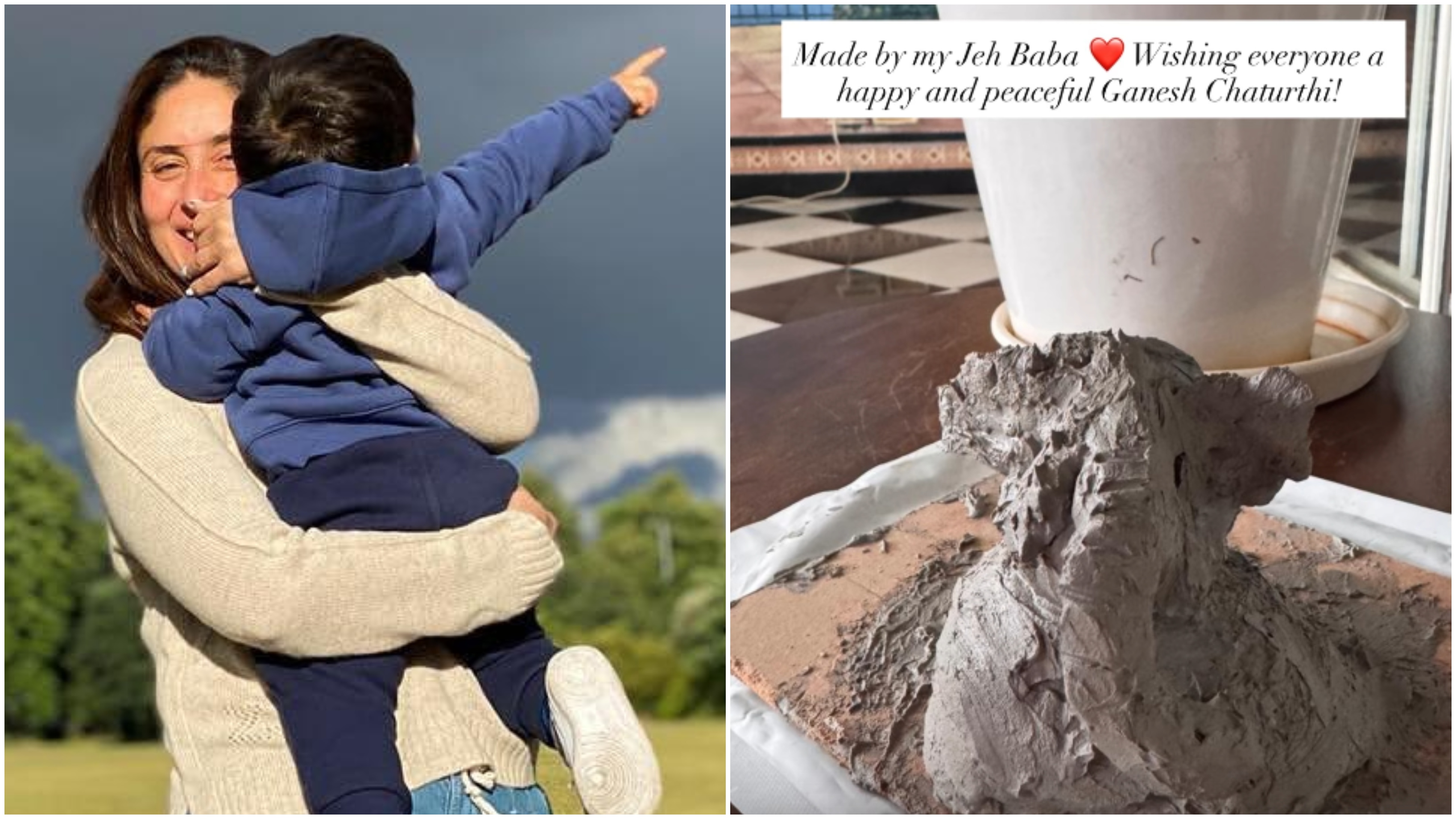 Kareena Kapoor and Saif Ali Khan celebrate Ganesh Chaturthi with son Jeh's handmade clay idol