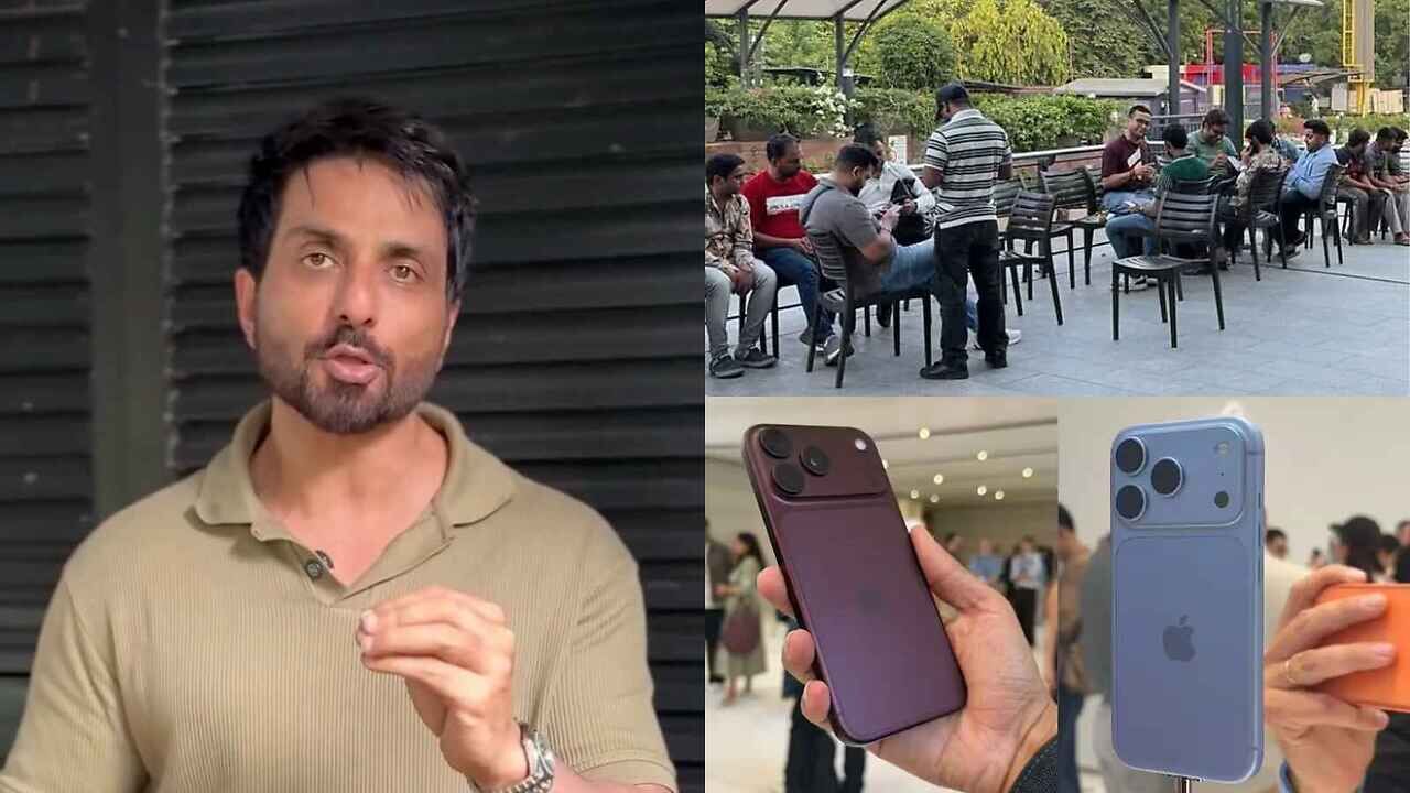 Actor Sonu Sood Criticizes Long Queues and EMIs for iPhone 18