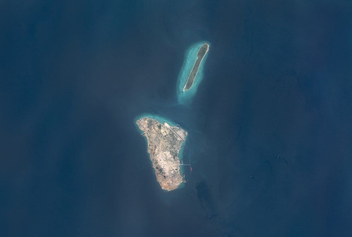 Iranian media report that a small oil tanker was struck by U.S. missiles near Kharg Island.