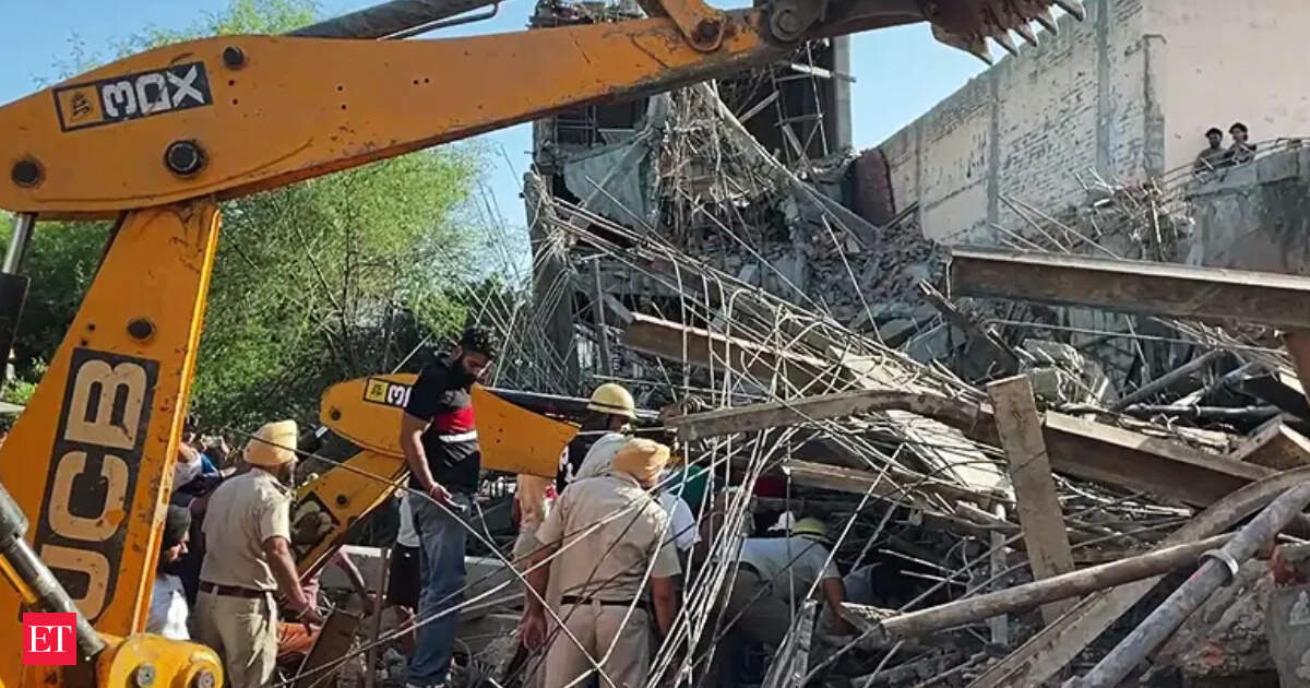 Ambala Building Collapse Kills Two Workers While Dozens Remain Feared Trapped