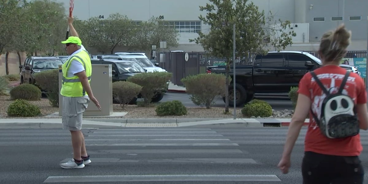 Las Vegas crossing guard saves mother and children from speeding vehicle