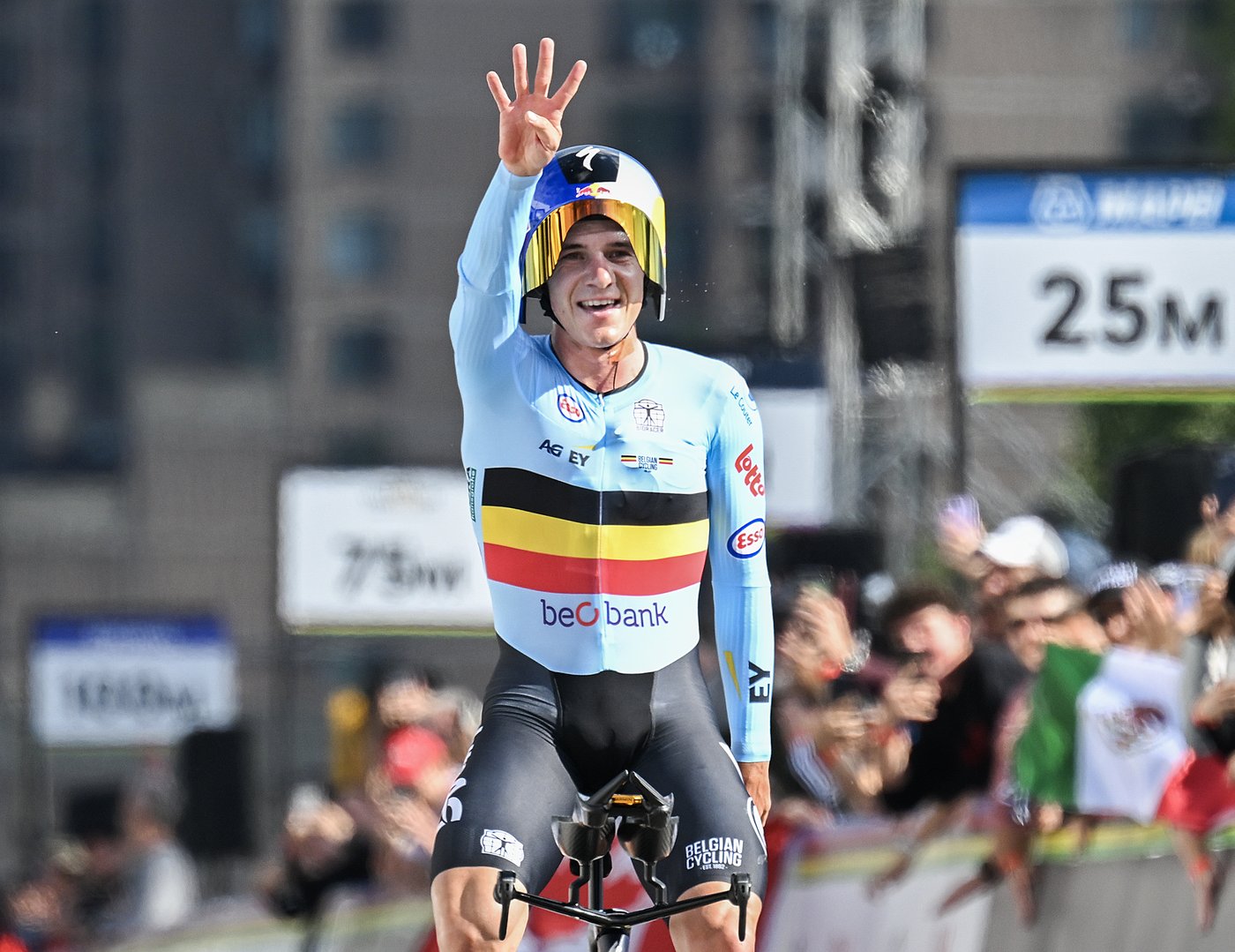 Evenepoel Wins Fourth Straight World Time Trial Title