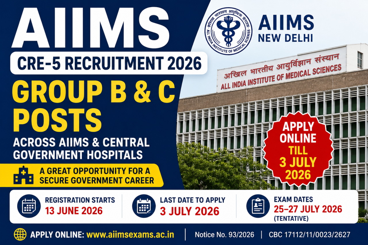 Government bodies open recruitment for hundreds of posts with deadlines in September 2026.