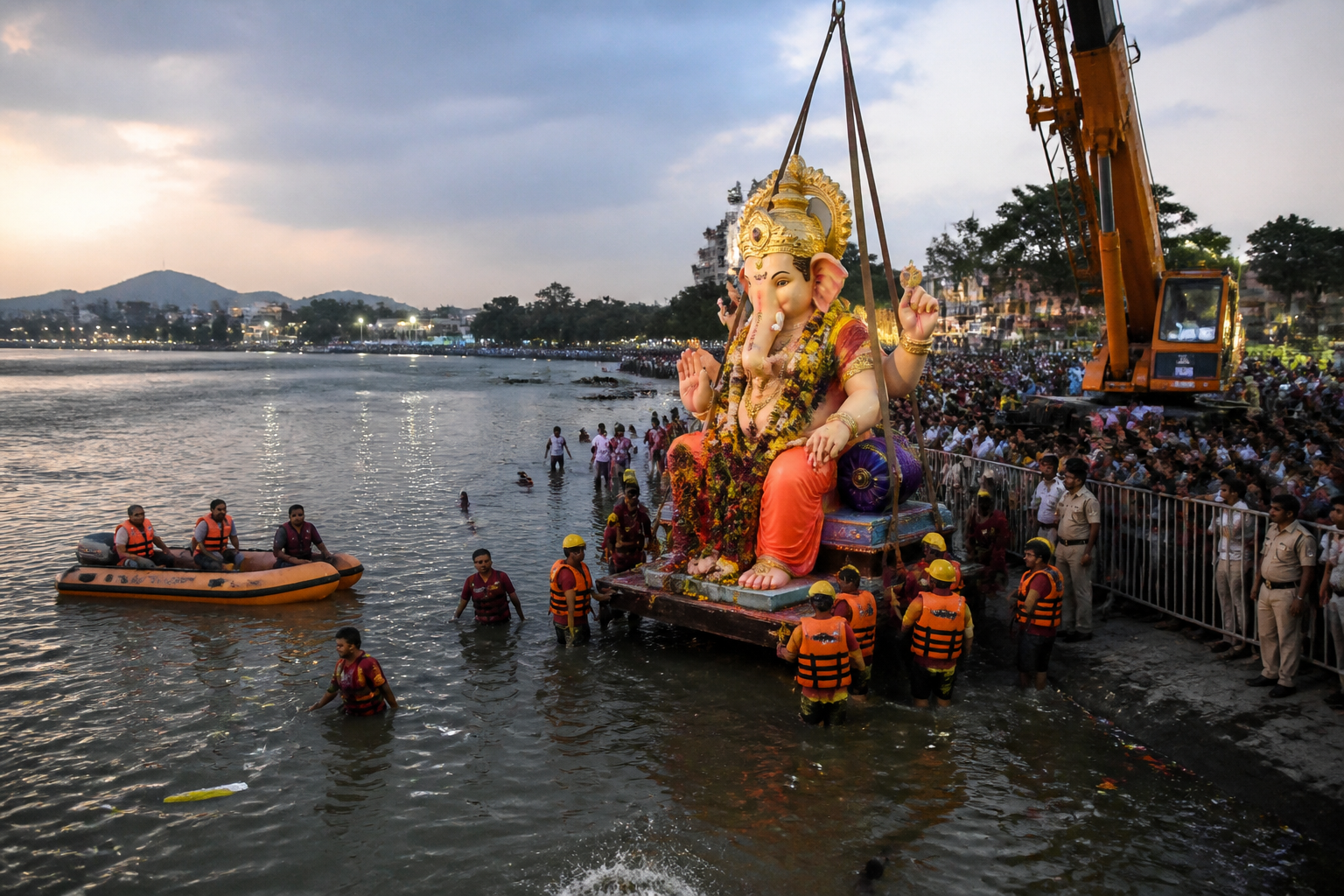 Massive Crowds and 45,000 Police Secure Hyderabad Ganesh Immersion Processions