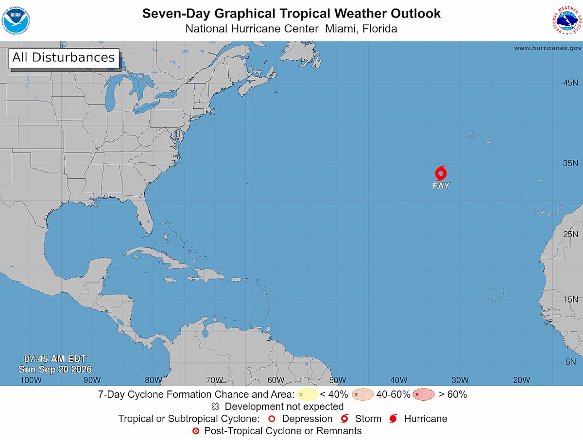 Tropical Depression Six Forms Near Azores With No Threat To Land