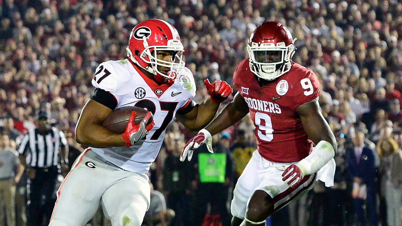No. 2 Georgia opens as a 14-point favorite against No. 24 Oklahoma for SEC clash.