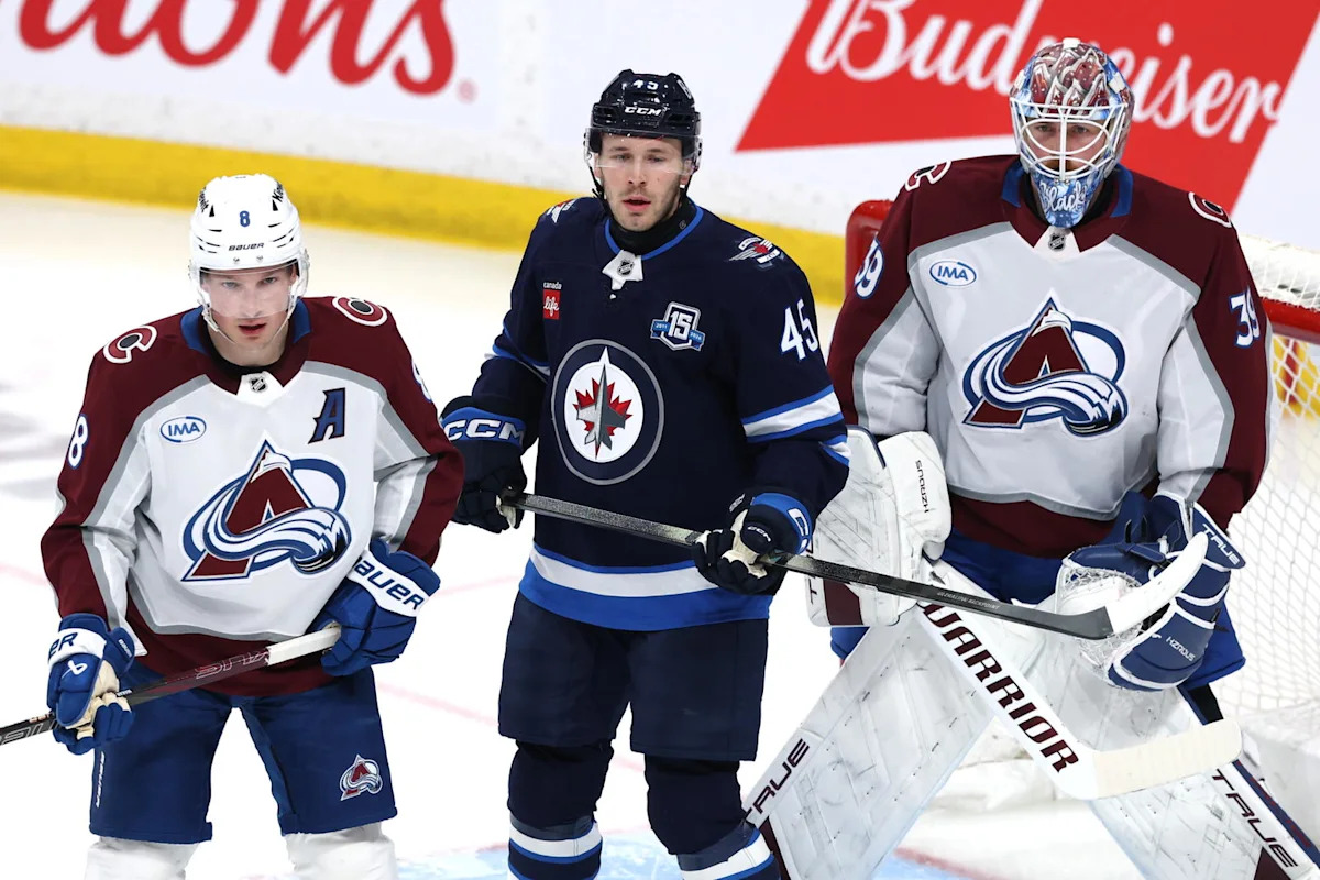 Colorado Avalanche face the Winnipeg Jets in a crucial NHL hockey matchup.